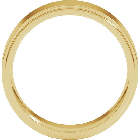 18K Yellow Gold 7 mm Stepped-Edge Comfort-Fit Flat Band Size 11