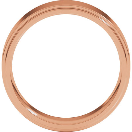 14K Rose 7 mm Flat Comfort Fit Edge Band Size 8.5