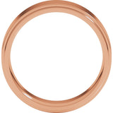 14K Rose 7 mm Stepped-Edge Comfort-Fit Flat Band Size 8.5
