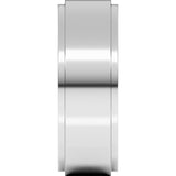 14K White Gold 7 mm Stepped-Edge Comfort-Fit Flat Band Size 9.5