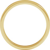 14K Yellow 3 mm Stepped-Edge Comfort-Fit Flat Band Size 6