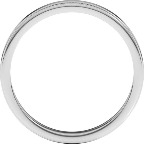 18K White Gold 3 mm Stepped-Edge Comfort-Fit Flat Band Size 7