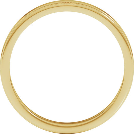 14K Yellow Gold 3 mm Stepped-Edge Comfort-Fit Flat Band Size 6.5