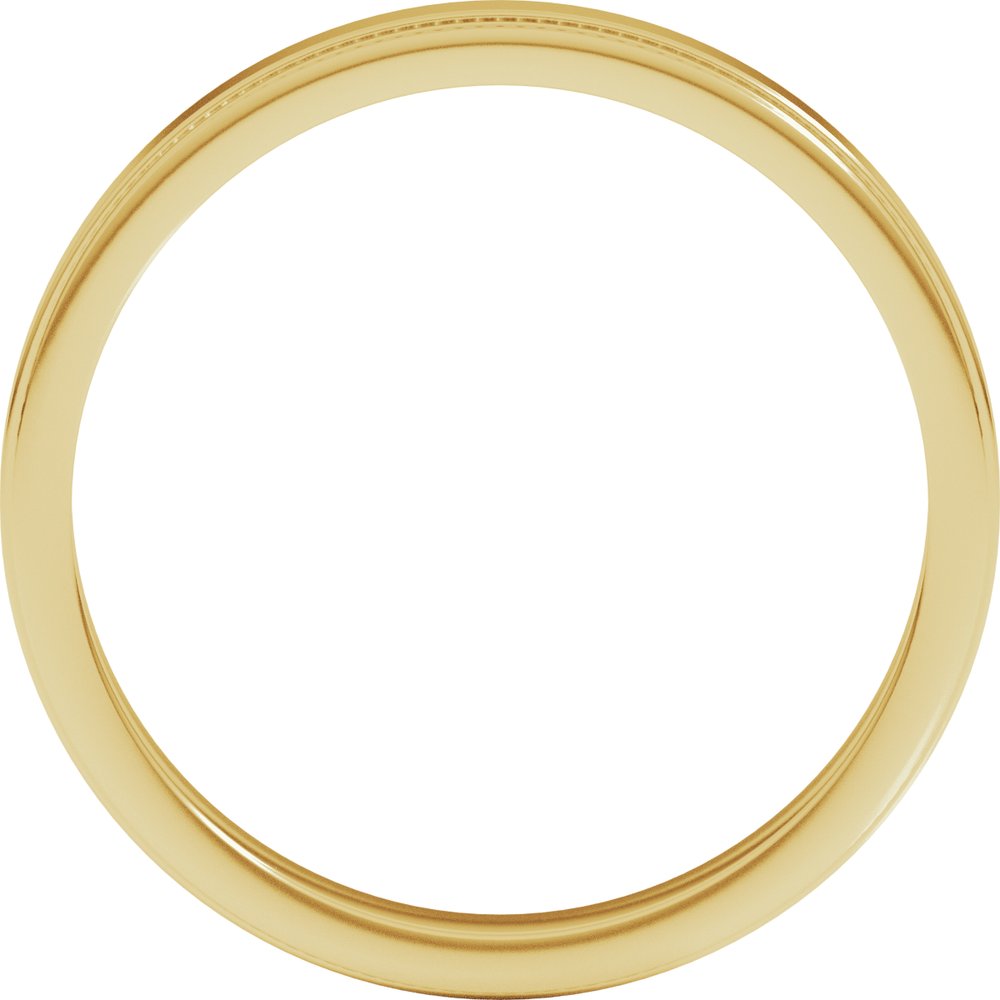 14K Yellow Gold 3 mm Stepped-Edge Comfort-Fit Flat Band Size 6.5