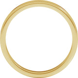14K Yellow Gold 3 mm Stepped-Edge Comfort-Fit Flat Band Size 6.5