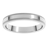 Sterling Silver 3 mm Stepped-Edge Comfort-Fit Flat Band Size 13