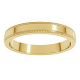 18K Yellow 3 mm Stepped-Edge Comfort-Fit Flat Band Size 11