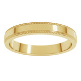 14K Yellow 3 mm Stepped-Edge Comfort-Fit Flat Band
