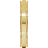 14K Yellow 3 mm Stepped-Edge Comfort-Fit Flat Band