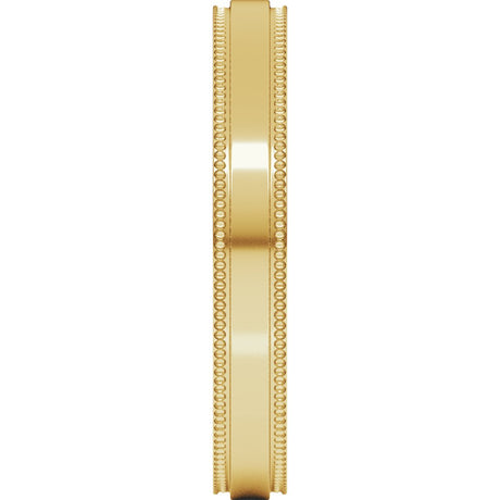 18K Yellow 3 mm Stepped-Edge Comfort-Fit Flat Band Size 11