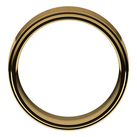 18K Yellow 8 mm Stepped-Edge Comfort-Fit Flat Band Size 11