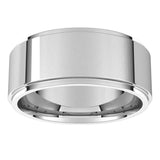 14K X1 White 8 mm Stepped-Edge Comfort-Fit Flat Band Size 8