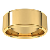 14K Yellow 8 mm Stepped-Edge Comfort-Fit Flat Band