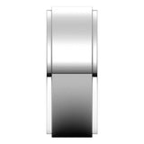 14K White 8 mm Stepped-Edge Comfort-Fit Flat Band