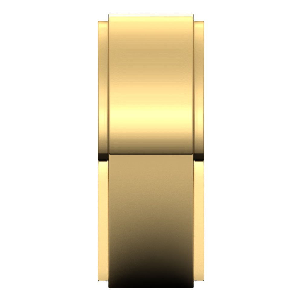 18K Yellow 8 mm Stepped-Edge Comfort-Fit Flat Band Size 11
