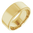 14K Yellow Gold 9 mm Stepped-Edge Comfort-Fit Flat Band Size 7