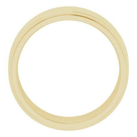 14K Yellow Gold 9 mm Stepped-Edge Comfort-Fit Flat Band Size 7