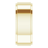 14K Yellow Gold 9 mm Stepped-Edge Comfort-Fit Flat Band Size 7