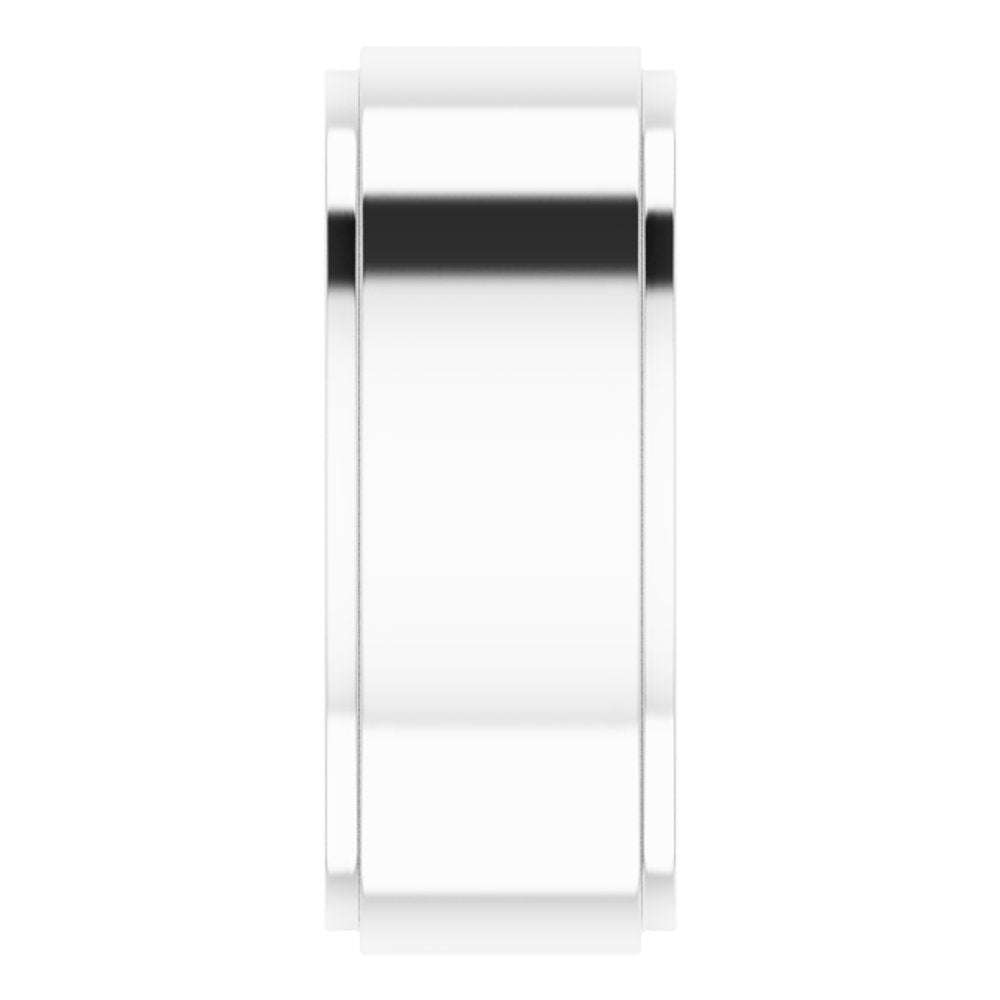 Platinum 8 mm Stepped-Edge Comfort-Fit Flat Band Size 10.5