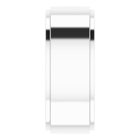 10K White Gold 8 mm Stepped-Edge Comfort-Fit Flat Band Size 10.5