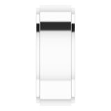 10K White Gold 8 mm Stepped-Edge Comfort-Fit Flat Band Size 10.5
