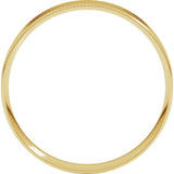 14K Yellow 4 mm Milgrain Stepped-Edge Comfort-Fit Flat Band