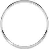 10K White 4 mm Milgrain Stepped-Edge Comfort-Fit Flat Band Size 10