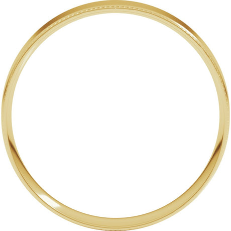 18K Yellow Gold 4 mm Milgrain Stepped-Edge Comfort-Fit Flat Band Size 6.5