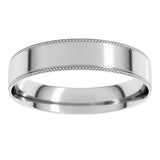 10K White 4 mm Milgrain Stepped-Edge Comfort-Fit Flat Band Size 10