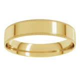 18K Yellow Gold 4 mm Milgrain Stepped-Edge Comfort-Fit Flat Band Size 6.5