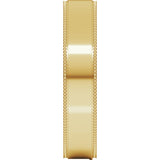 18K Yellow Gold 4 mm Milgrain Stepped-Edge Comfort-Fit Flat Band Size 6.5