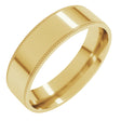 14K Yellow 5 mm Milgrain Stepped-Edge Comfort-Fit Flat Band Size 6