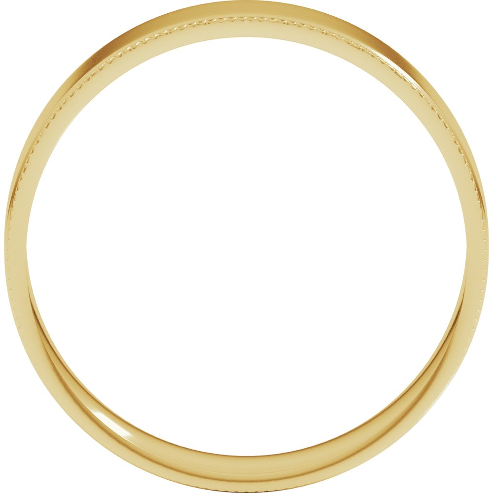 14K Yellow 5 mm Milgrain Stepped-Edge Comfort-Fit Flat Band