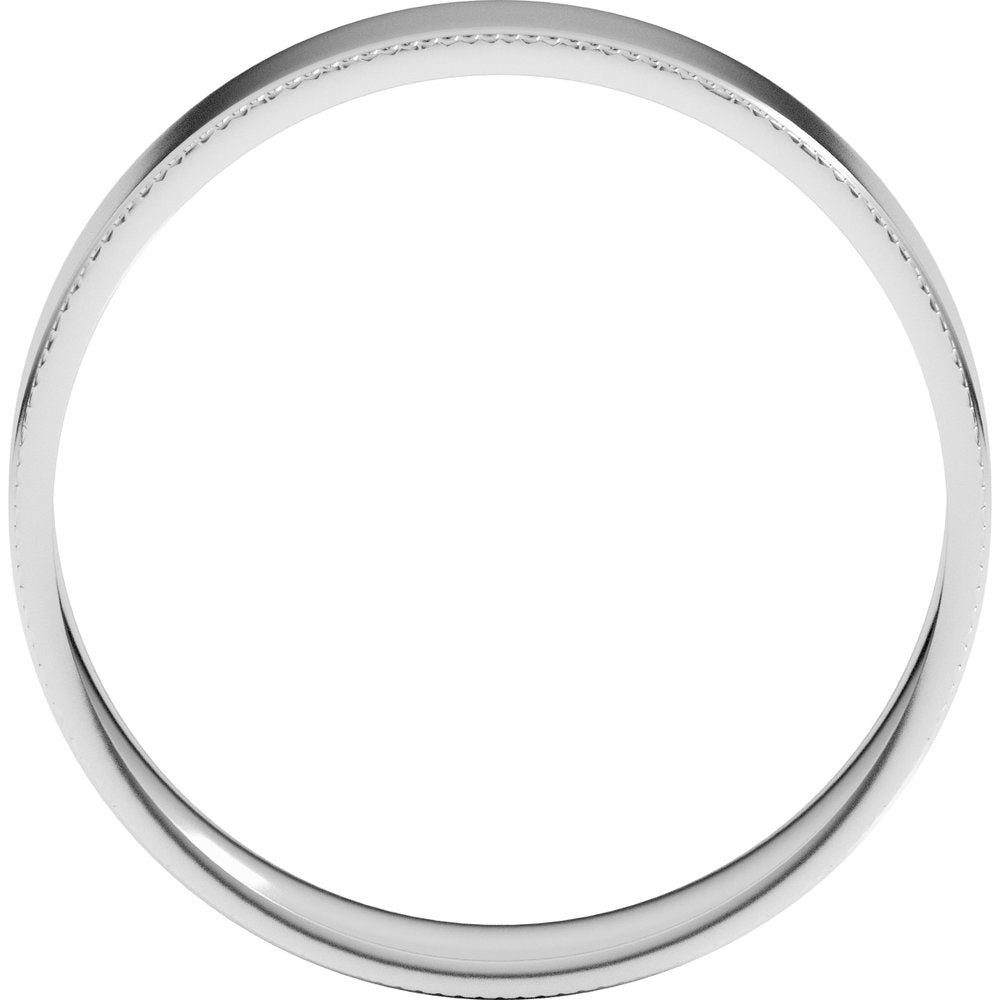 Platinum 5 mm Milgrain Stepped-Edge Comfort-Fit Flat Band Size 10.5