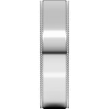 14K White Gold 5 mm Milgrain Stepped-Edge Comfort-Fit Flat Band Size 10