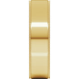 14K Yellow Gold 5 mm Milgrain Stepped-Edge Comfort-Fit Flat Band Size 8.5