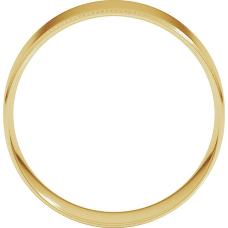 14K Yellow 7 mm Milgrain Stepped-Edge Comfort-Fit Flat Band Size 12.5