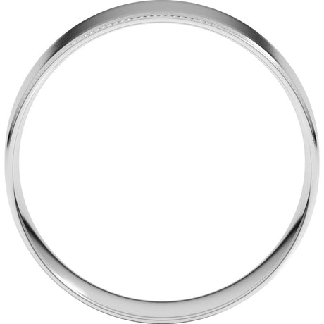 14K White Gold 7 mm Milgrain Stepped-Edge Comfort-Fit Flat Band Size 11.5