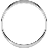 14K White Gold 7 mm Milgrain Stepped-Edge Comfort-Fit Flat Band Size 11.5