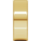 14K Yellow 7 mm Milgrain Stepped-Edge Comfort-Fit Flat Band Size 12.5