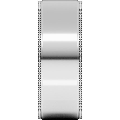 Sterling Silver 7 mm Milgrain Stepped-Edge Comfort-Fit Flat Band Size 7.5
