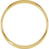 14K Yellow 6 mm Milgrain Stepped-Edge Comfort-Fit Flat Band