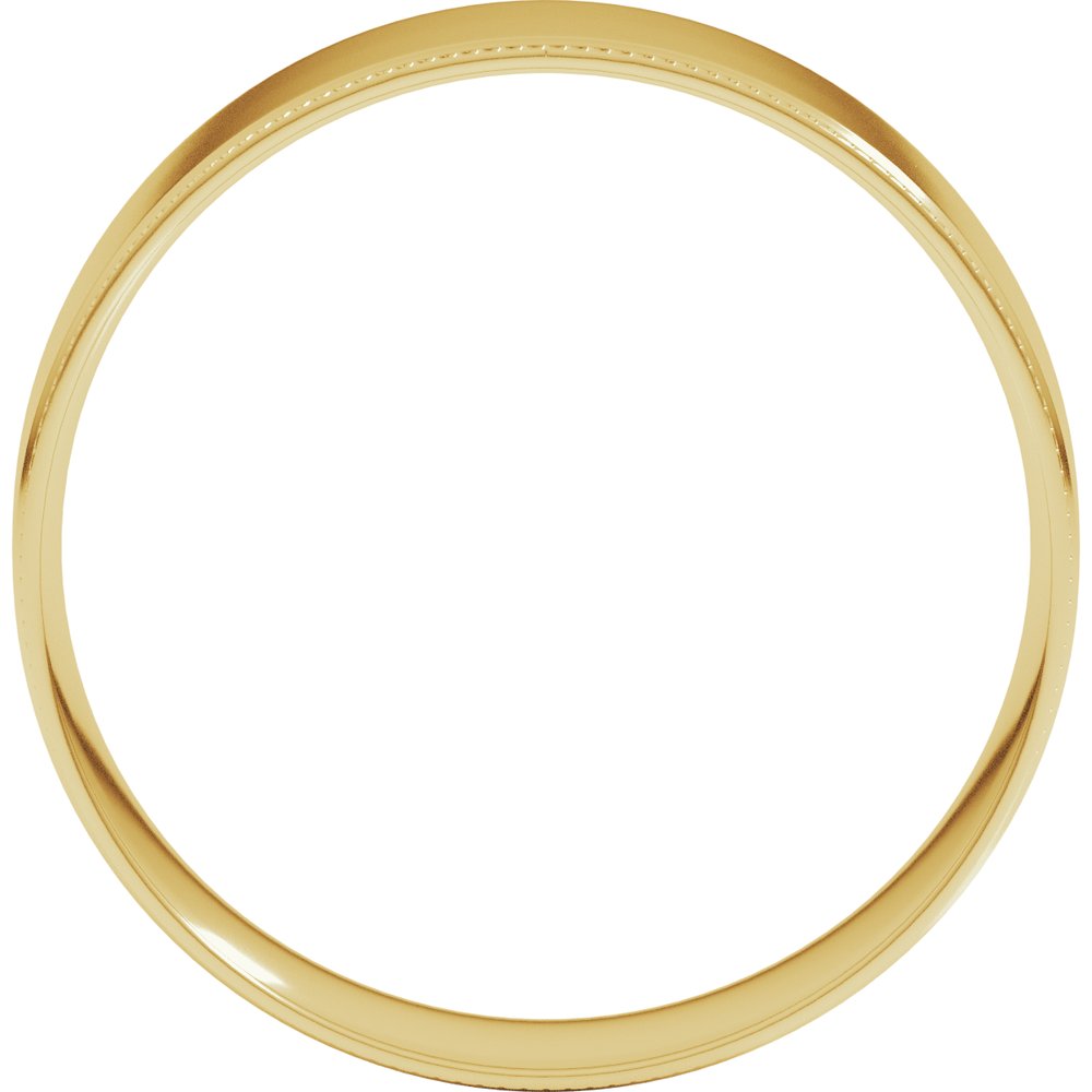14K Yellow 6 mm Milgrain Stepped-Edge Comfort-Fit Flat Band Size 11