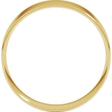 14K Yellow 6 mm Milgrain Stepped-Edge Comfort-Fit Flat Band Size 11