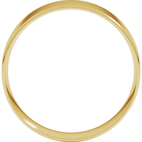 14K Yellow 6 mm Milgrain Stepped-Edge Comfort-Fit Flat Band Size 11