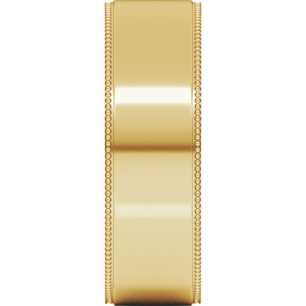 14K Yellow 6 mm Milgrain Stepped-Edge Comfort-Fit Flat Band Size 11
