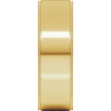 14K Yellow 6 mm Milgrain Stepped-Edge Comfort-Fit Flat Band Size 11