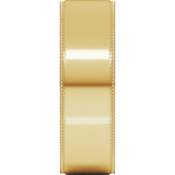 14K Yellow 6 mm Milgrain Stepped-Edge Comfort-Fit Flat Band