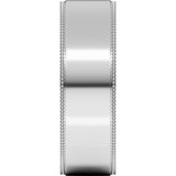 Continuum Sterling Silver 6 mm Milgrain Stepped-Edge Comfort-Fit Flat Band Size 9