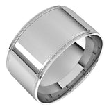 Sterling Silver 8 mm Milgrain Stepped-Edge Comfort-Fit Flat Band Size 7.5